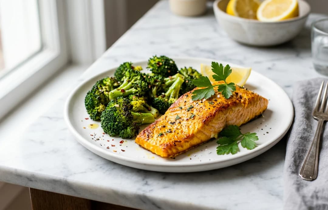 Turmeric Salmon & Roasted Broccoli