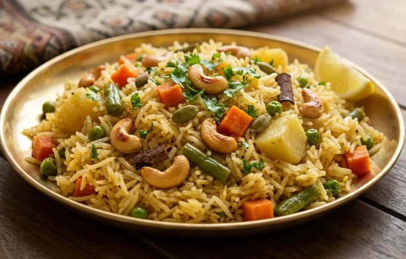 Udupi Vegetable Pulao with Hard Boiled Egg - Recipe 1