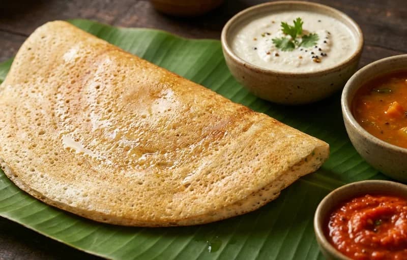 Urad Dal Dosa with Tomato Chutney - Recipe 1