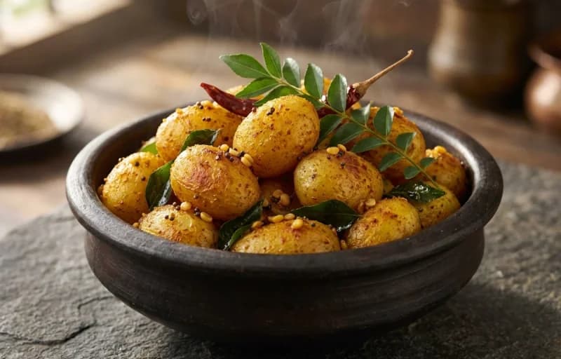 Thakkali Sadam, Urulai Roast and Appalam - Recipe 2