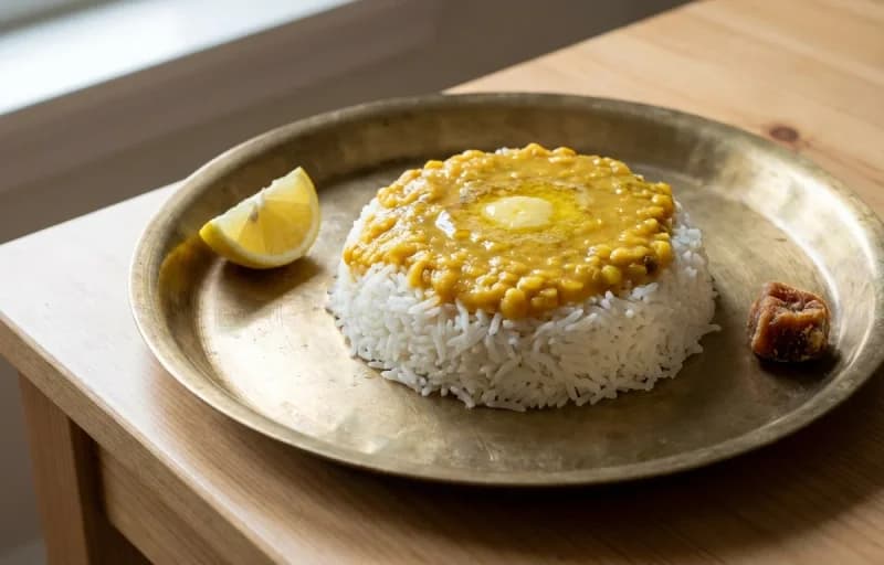 Bombil Fry, Varan Bhaat and Green Chili Thecha - Recipe 2