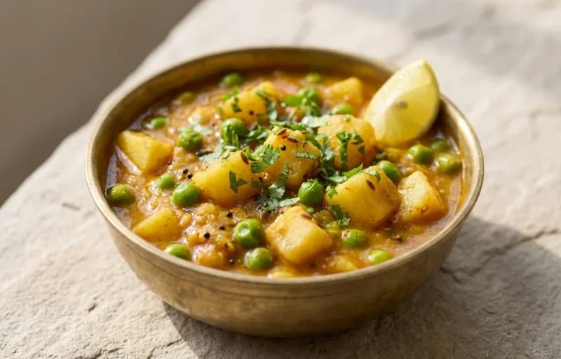 Vatana Batata Shaak, Rotli and Dal Tadka - Recipe 1