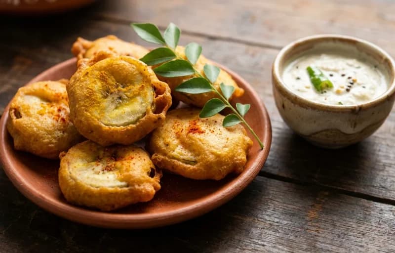 Vazhakkai Bajji with Mint Chutney - Recipe 1