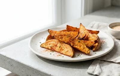 Vegan Sweet Potato Wedges Baked