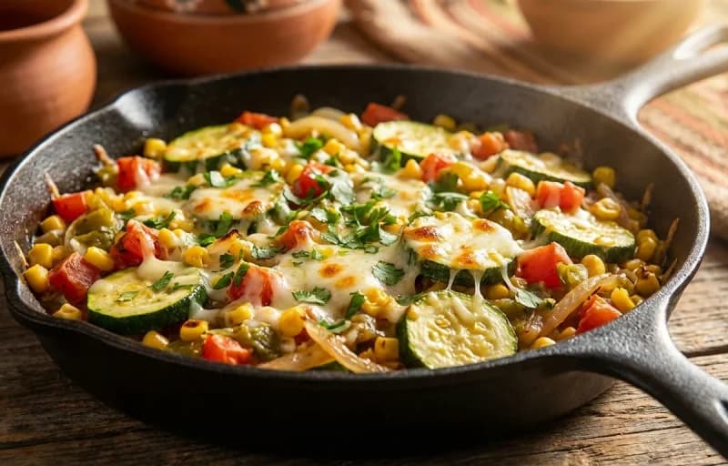 Vegetable Calabacitas, Savory Black Beans and Corn Tortillas - Recipe 1