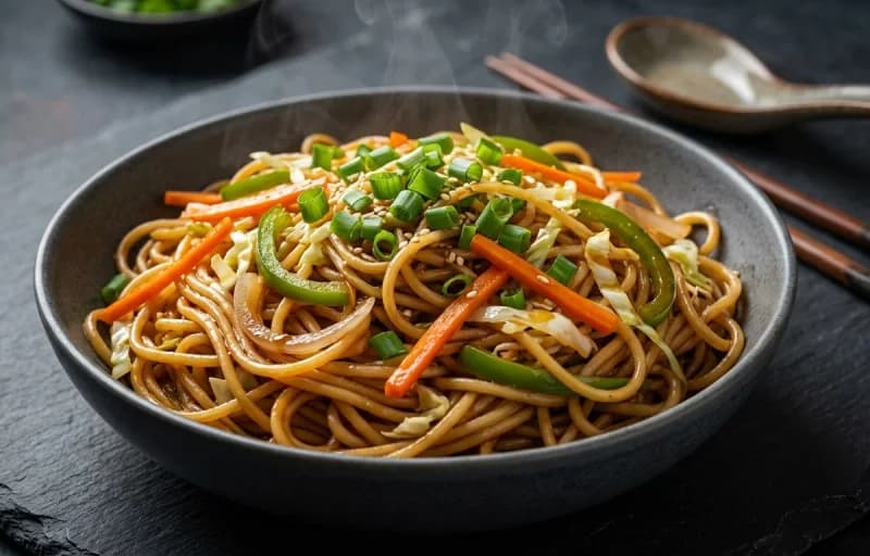 Chilli Egg Dry with Vegetable Hakka Noodles - Recipe 2