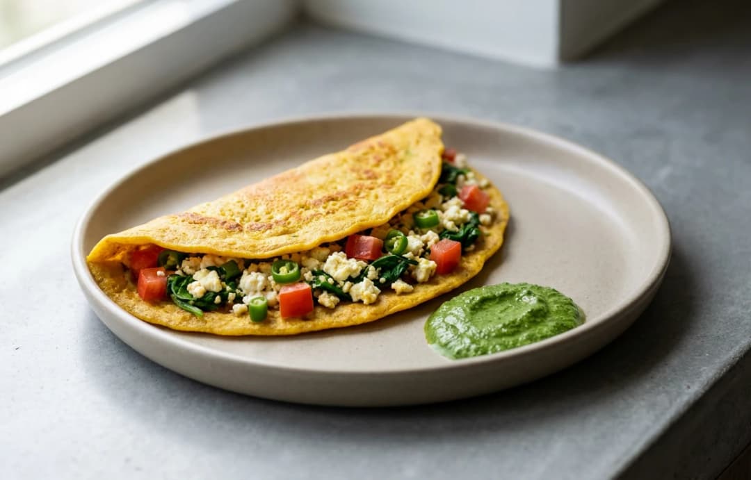Vegetable-Stuffed Besan Chilla