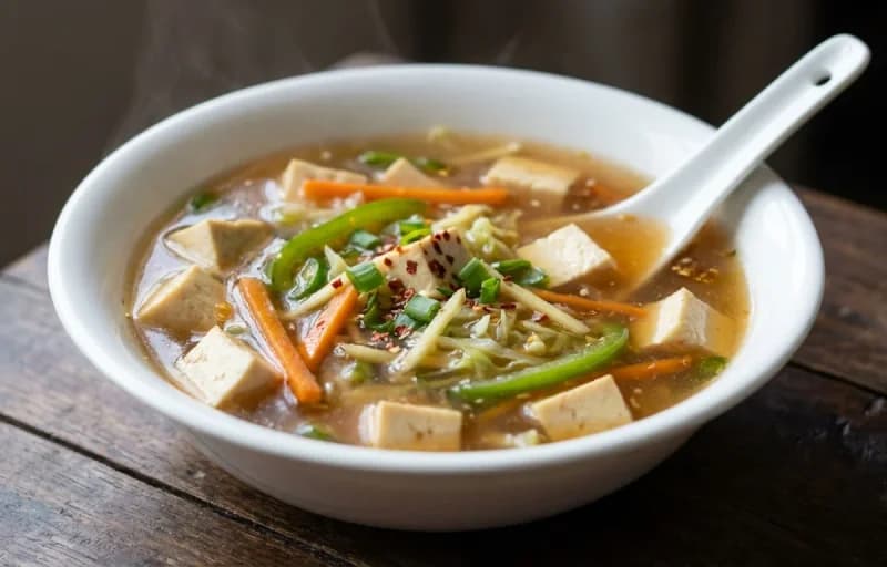 Vegetable Tofu Soup with Chilli Garlic Noodles - Recipe 1