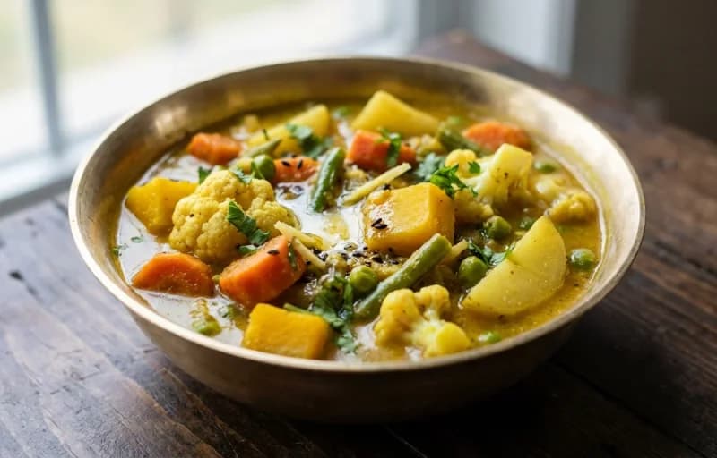 Roti, Vegetable Torkari and Mango Pickle - Recipe 2