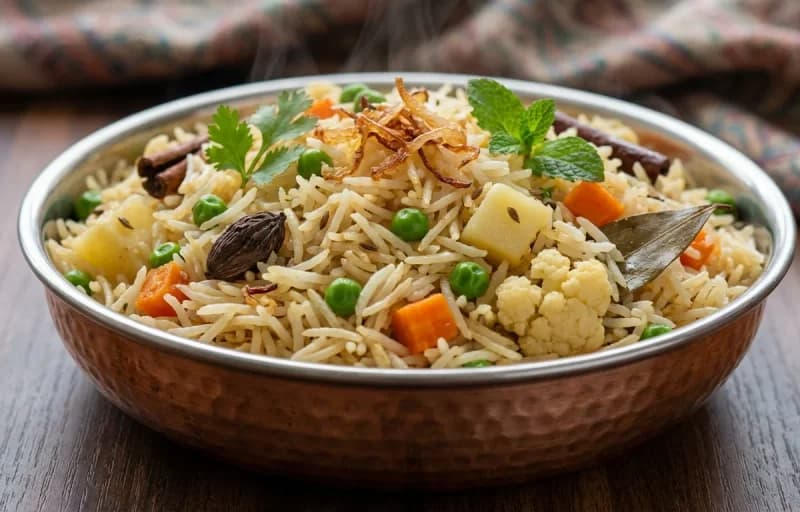 Egg Korma, Vegetable Yakhni Pulao and Burani Raita - Recipe 2