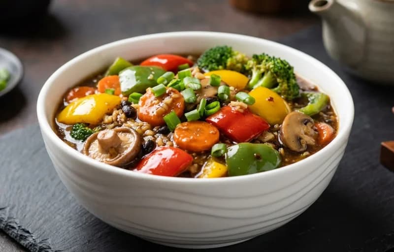 Egg Fried Rice with Vegetables in Black Bean Sauce - Recipe 2