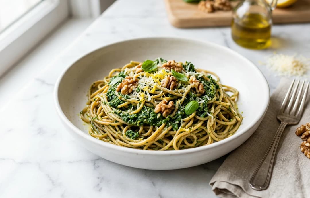 Walnut & Kale Pesto Pasta