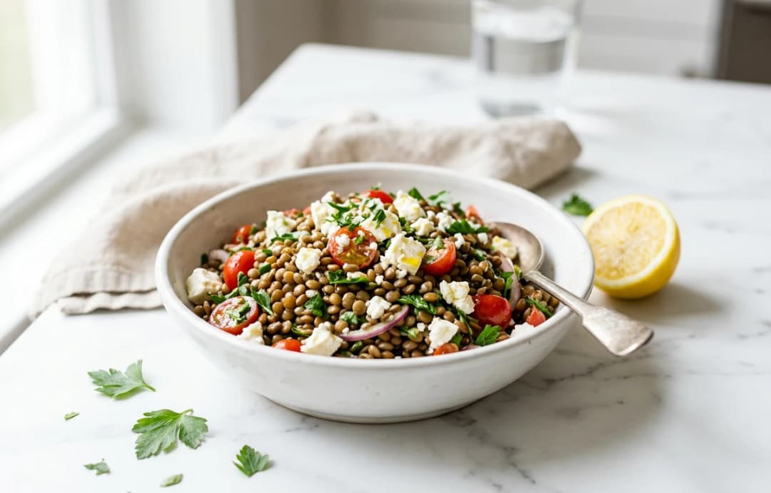 Warm Lentil Salad with Feta