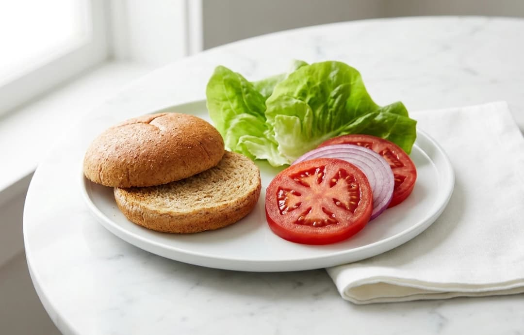 Whole Wheat Buns and Toppings