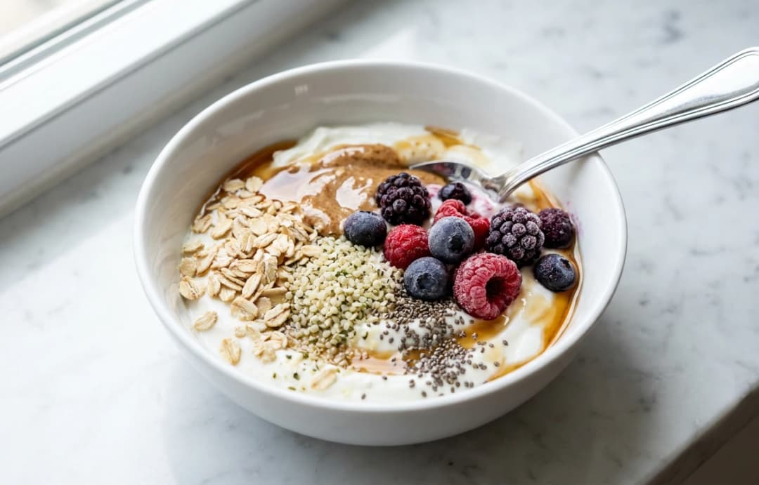 Yogurt Bowl with Hemp Seeds & Oats
