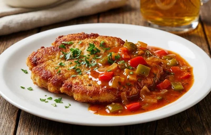 Zigeunerschnitzel with Steamed Basmati Rice - Recipe 1