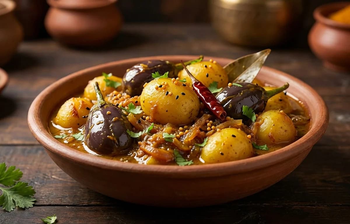 Aloo Guti aru Bengena Torkari