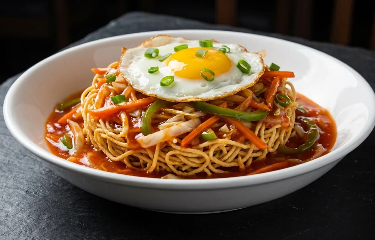 American Chop Suey with Egg