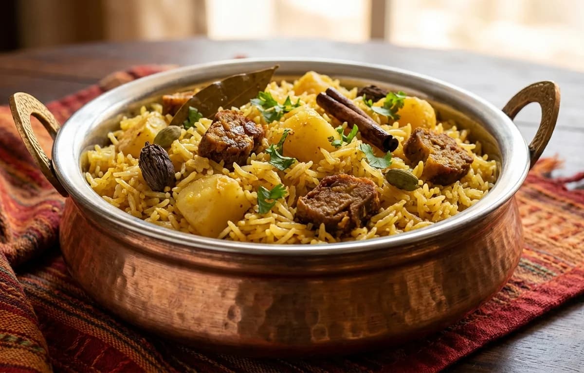 Amritsari Aloo Wadi Pulao