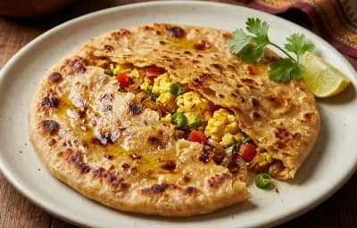 Anda Bhurji Stuffed Paratha