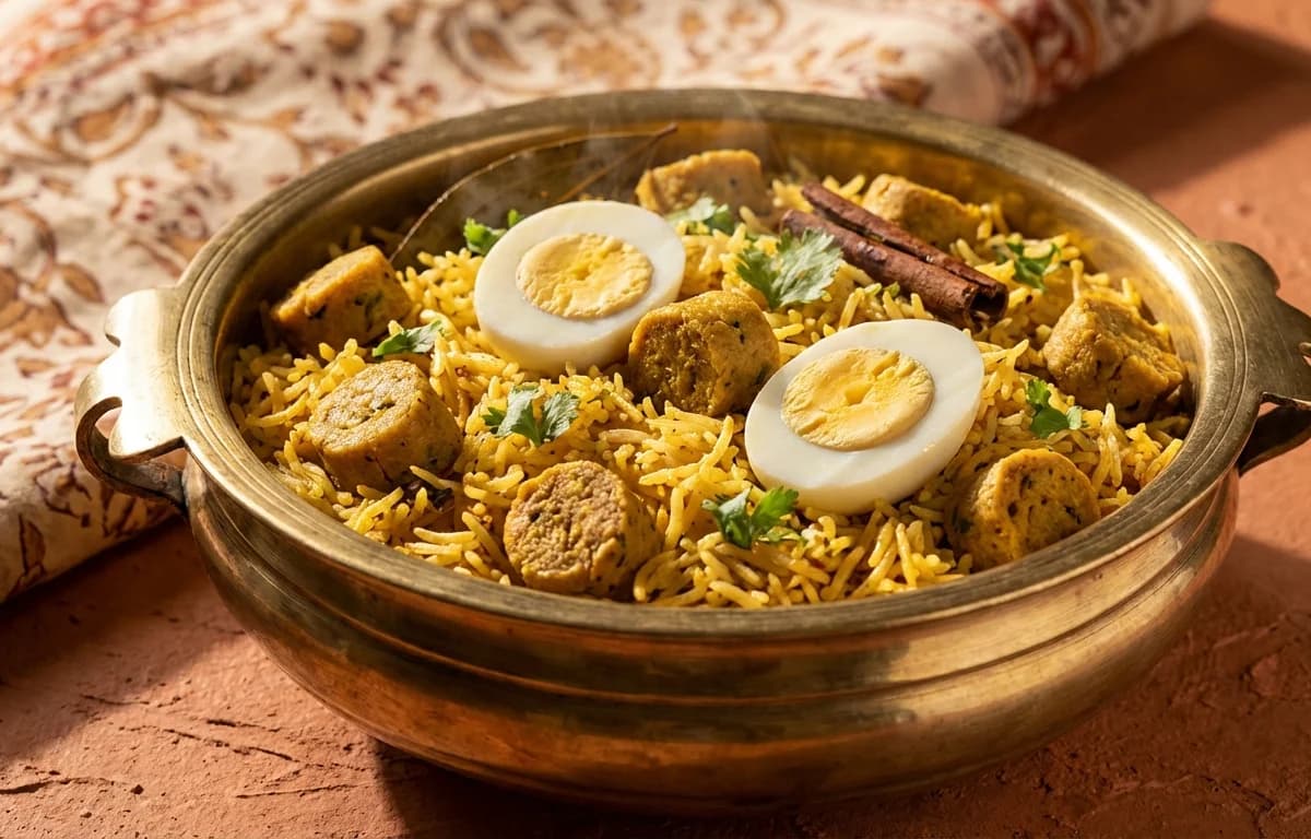 Besan Gatta Pulao with Egg
