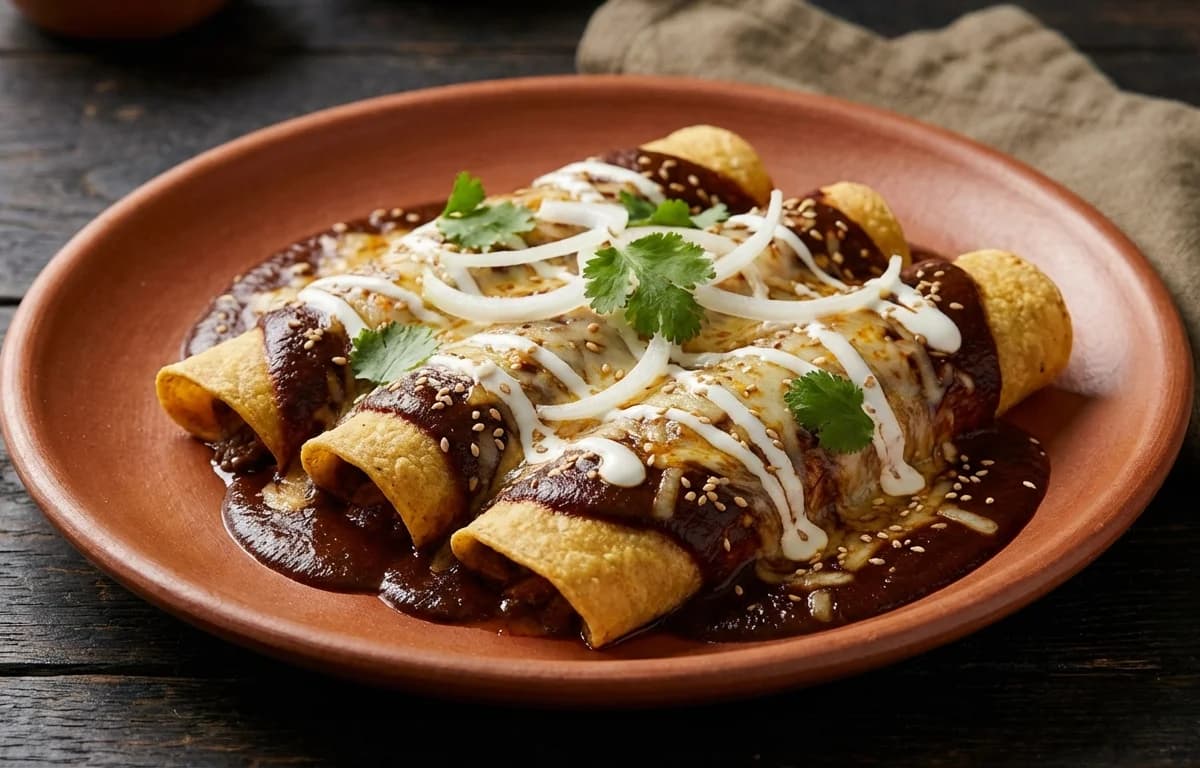 Chicken Enchiladas with Mole Sauce