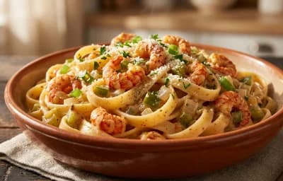 Crawfish Fettuccine Alfredo