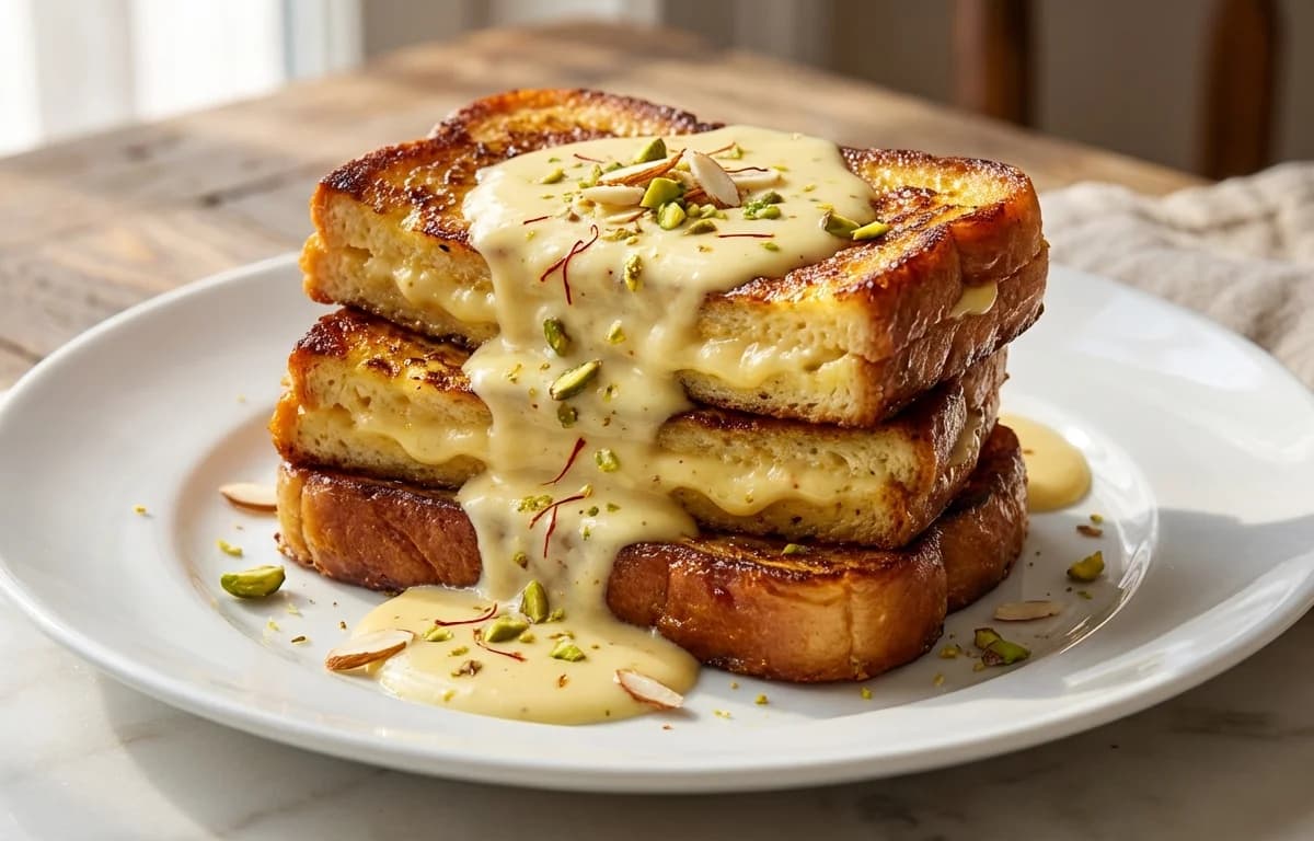 French Toast with Rabri Topping