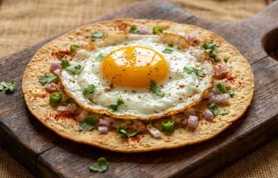 Fried Egg on Khakhra