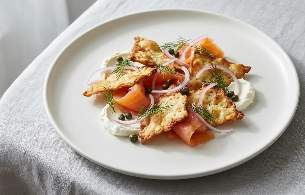 Fried Matzo with Lox