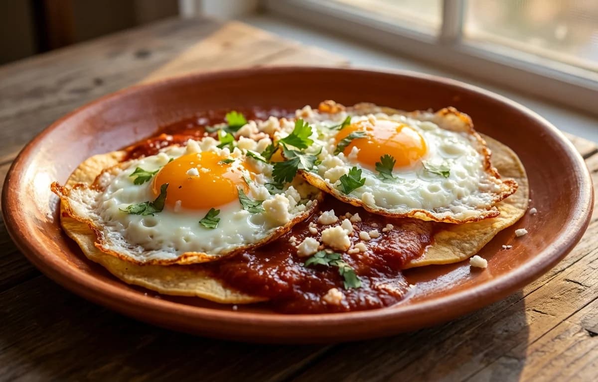 Huevos Rancheros with Red Chile