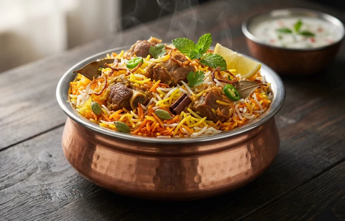 Kachay Gosht ki Biryani