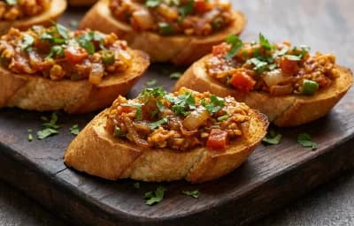 Masala Egg Bruschetta