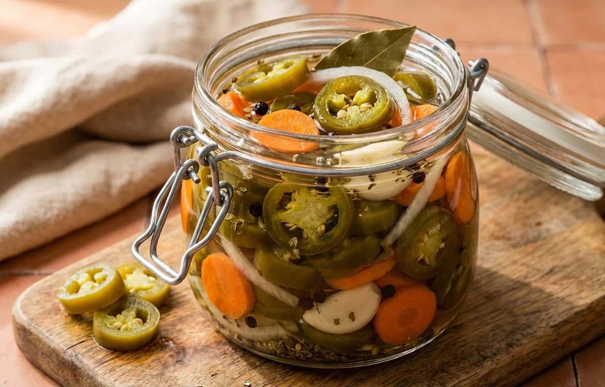 Pickled Jalapeños and Carrots