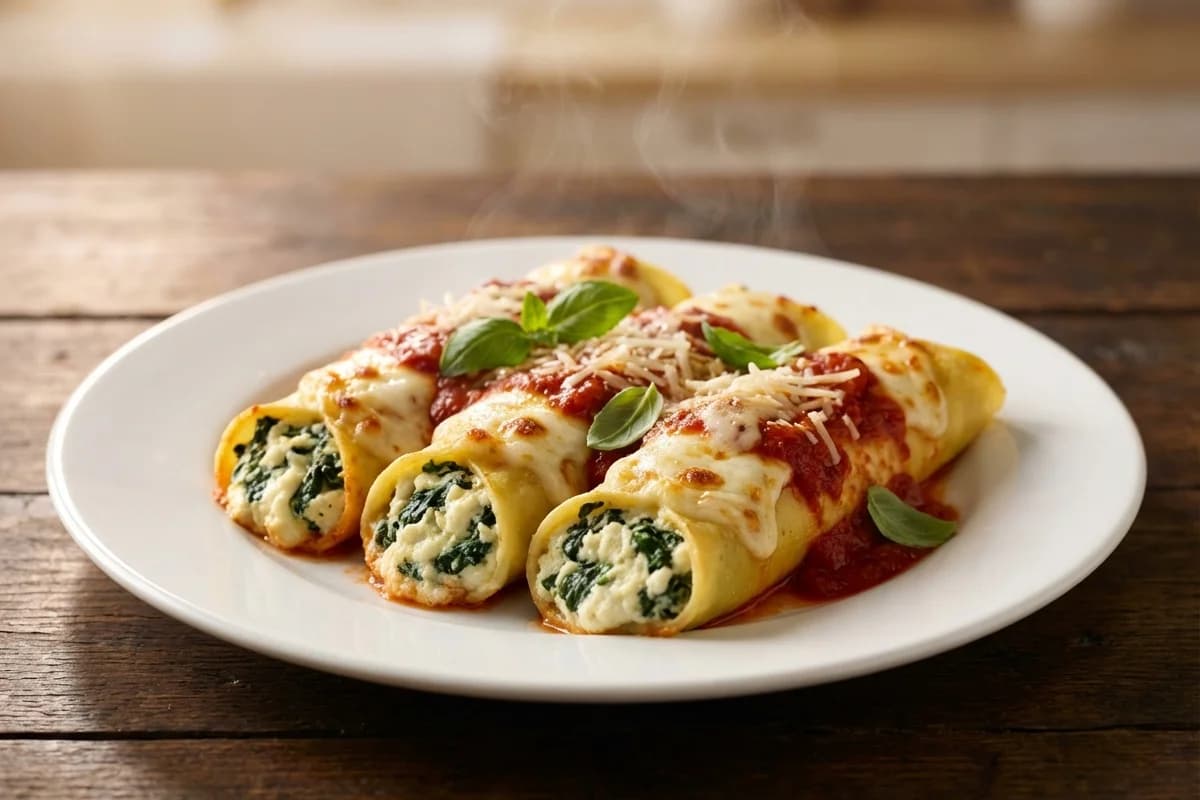 Ricotta and Spinach Manicotti