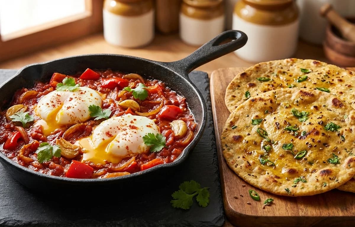 Shakshuka with Missi Roti