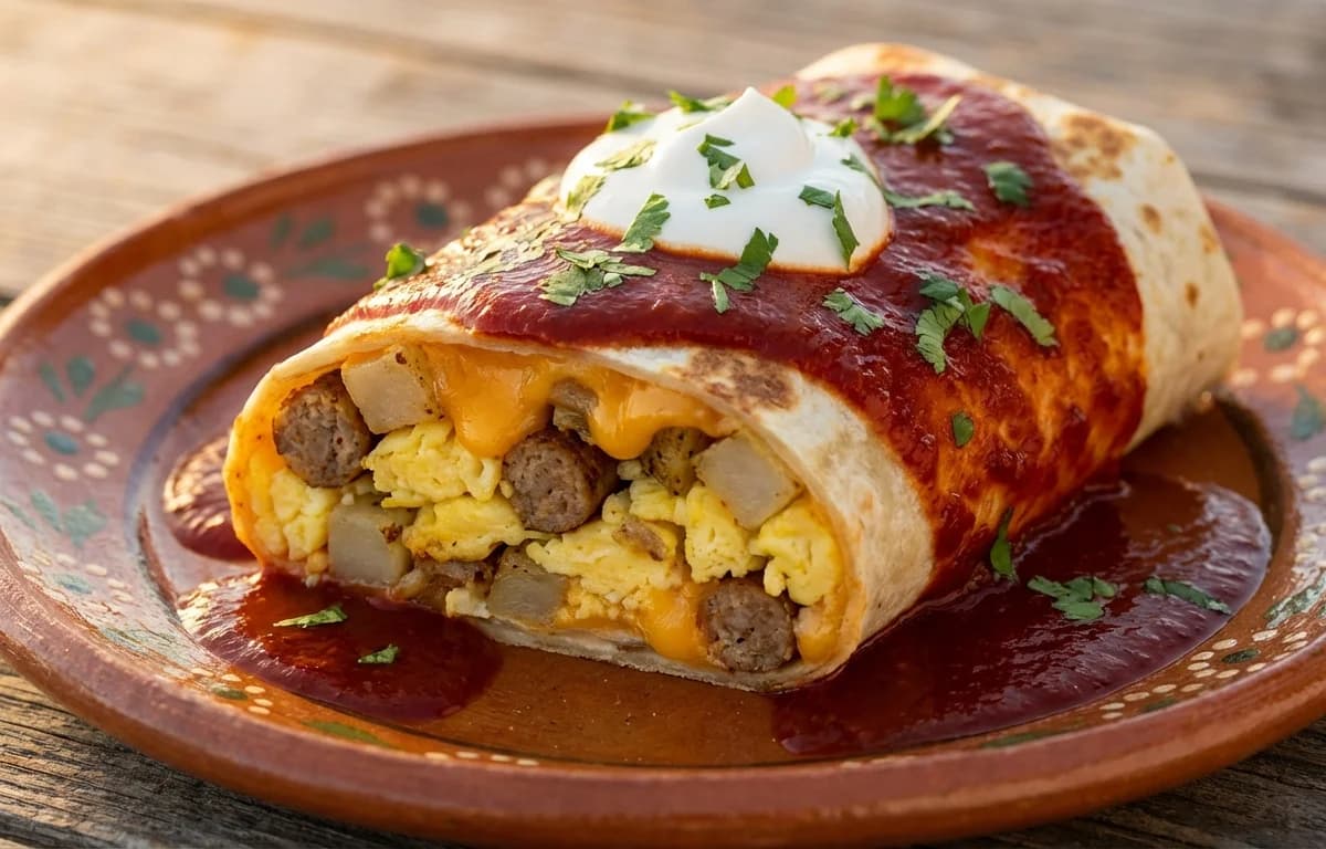 Smothered Breakfast Burrito