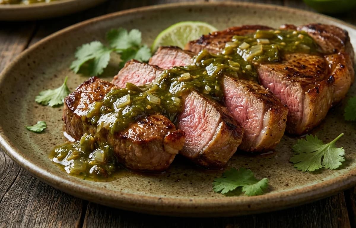 Steak with Green Chile Sauce