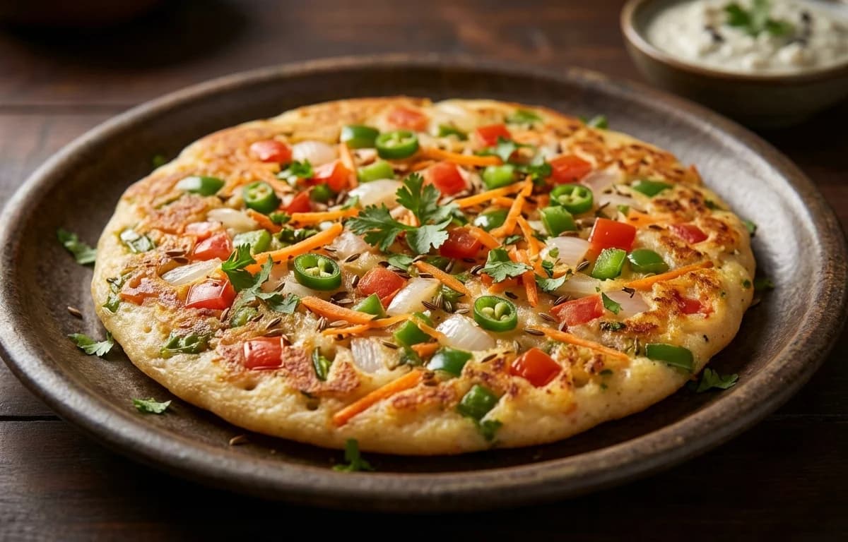 Vegetable Uttapam Topping