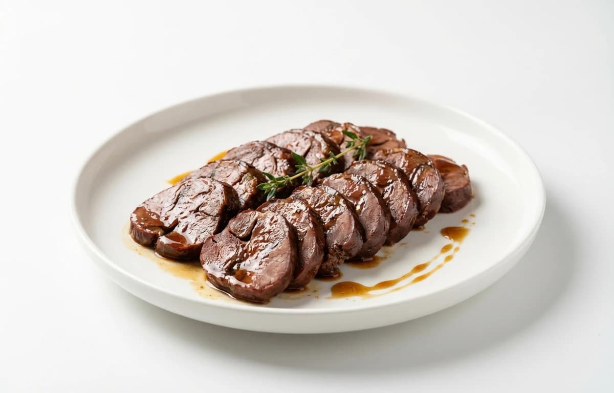 cooked braised pork heart