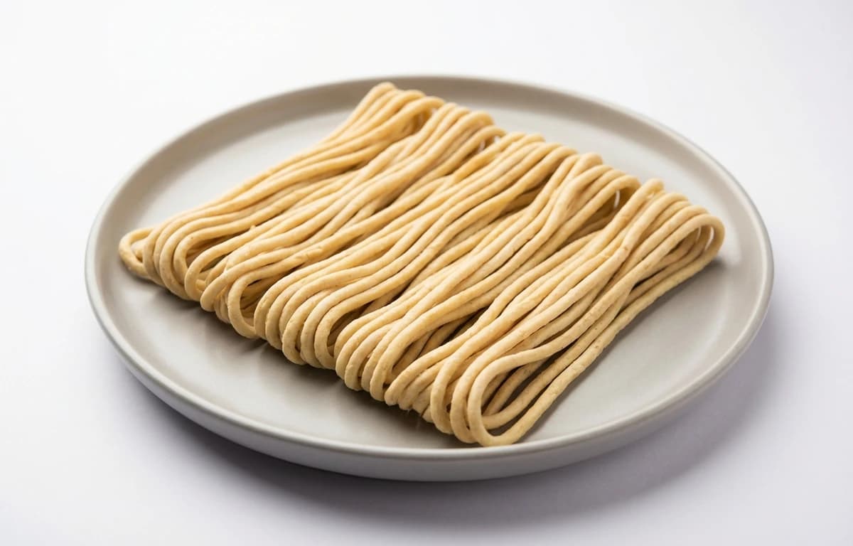 thick chickpea flour noodles