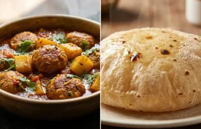 Aloo Mangodi Sabzi with Phulka