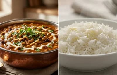 Awadhi Lobia Masala with Steamed Basmati Rice
