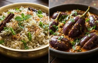 Bagara Bhaat with Bagara Baingan