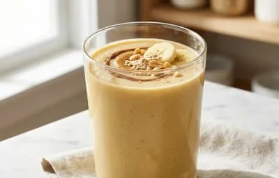 Banana Peanut Butter Protein Smoothie with Oats High Protein