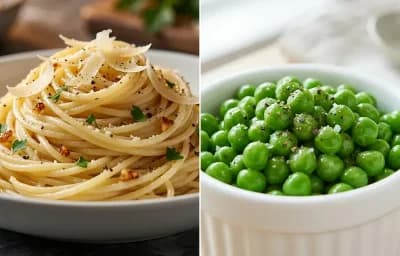Butter and Parmesan Pasta with Steamed Peas
