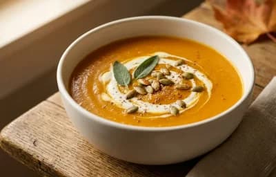 Butternut Squash Soup with Egg Breakfast Burrito