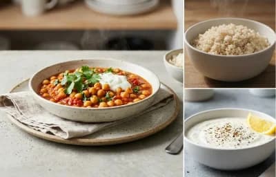 Chana Masala with Yogurt Sauce with Steamed White Rice Anti Inflammatory