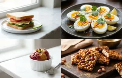 Cheese Cucumber Sandwich with Boiled Egg with Apple with Palli Chikki