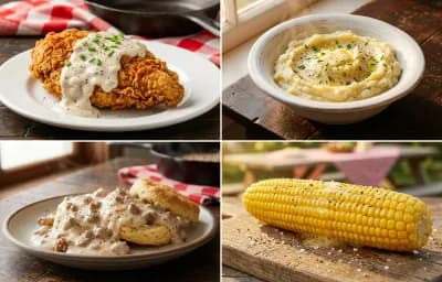 Chicken Fried Chicken with Mashed Potatoes, Country Gravy and Corn on the Cob